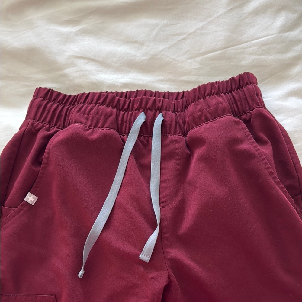 FIGS Burgundy Joggers with Drawstring
